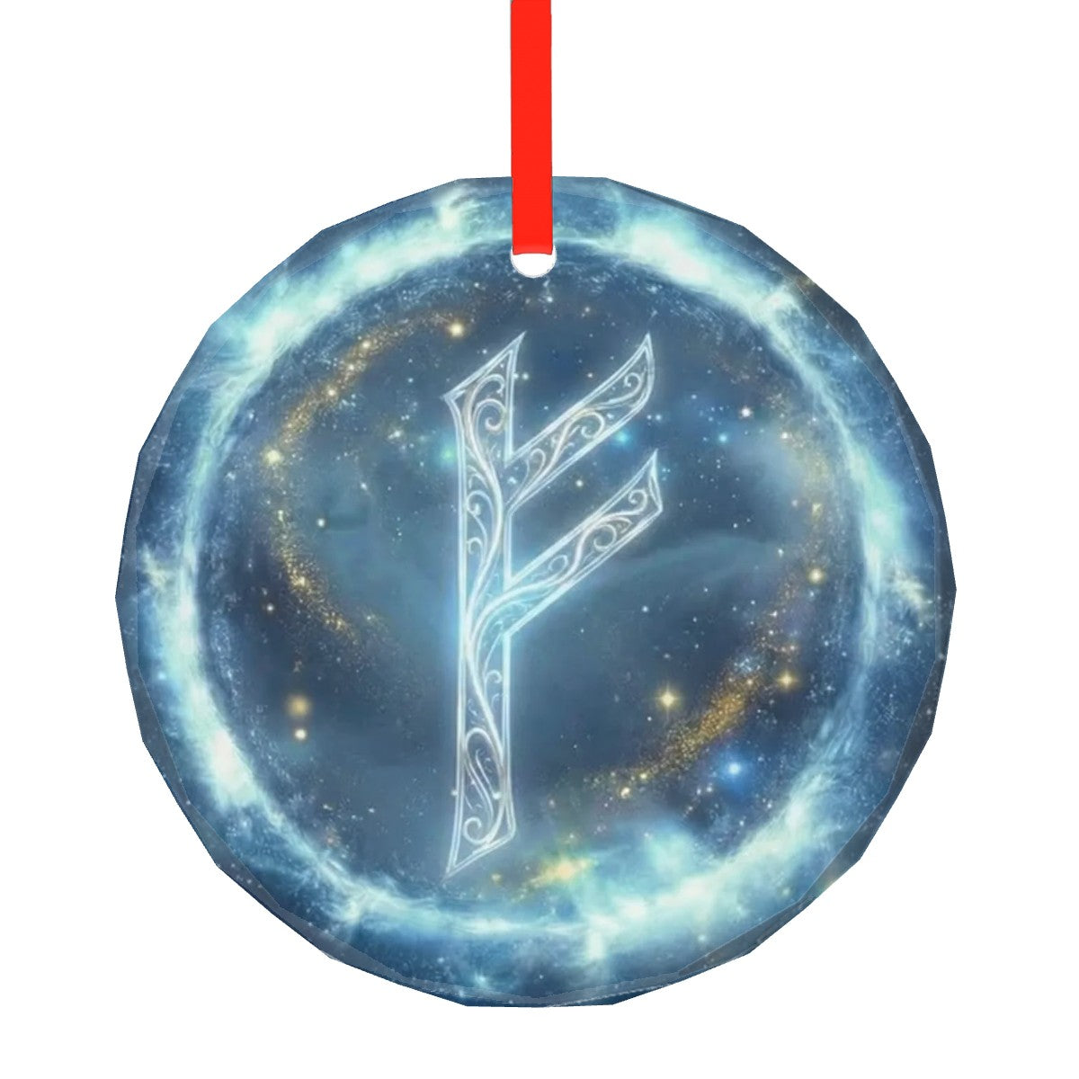 Fehu Schutzrune – Kristallglas-Anhänger (Celestial Futhark Collection)