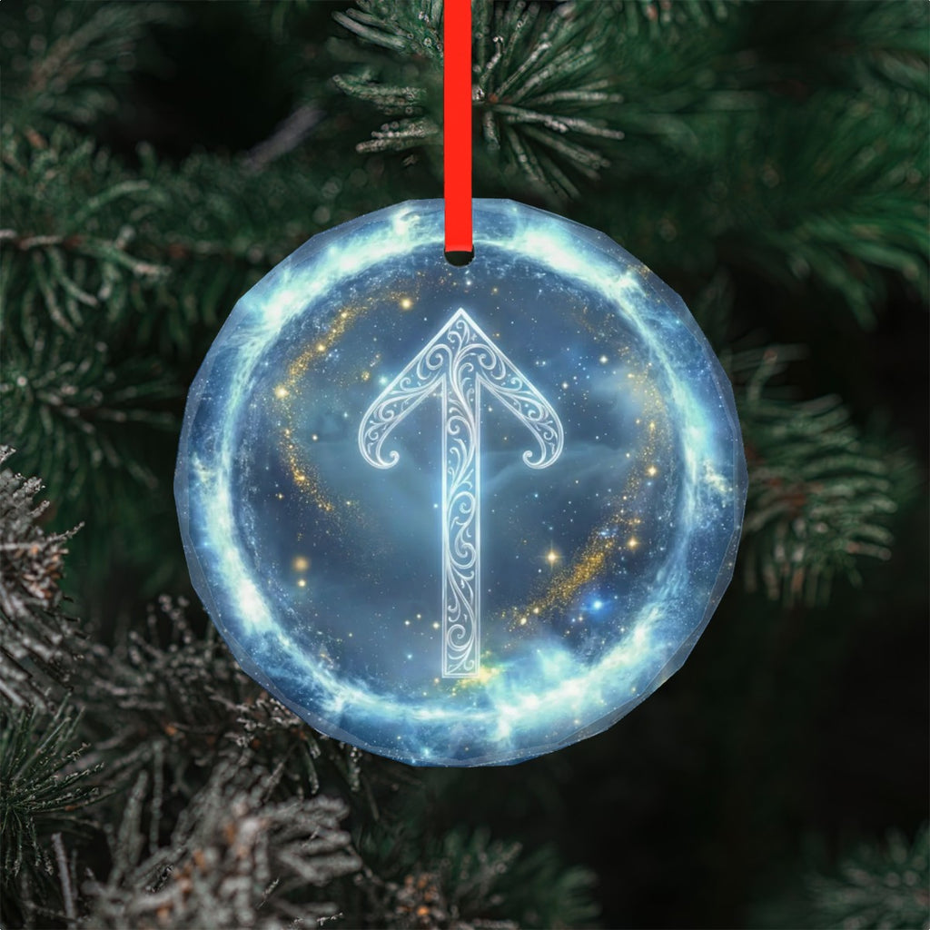 Tiwaz Schutzrune – Kristallglas-Anhänger (Celestial Futhark Collection)