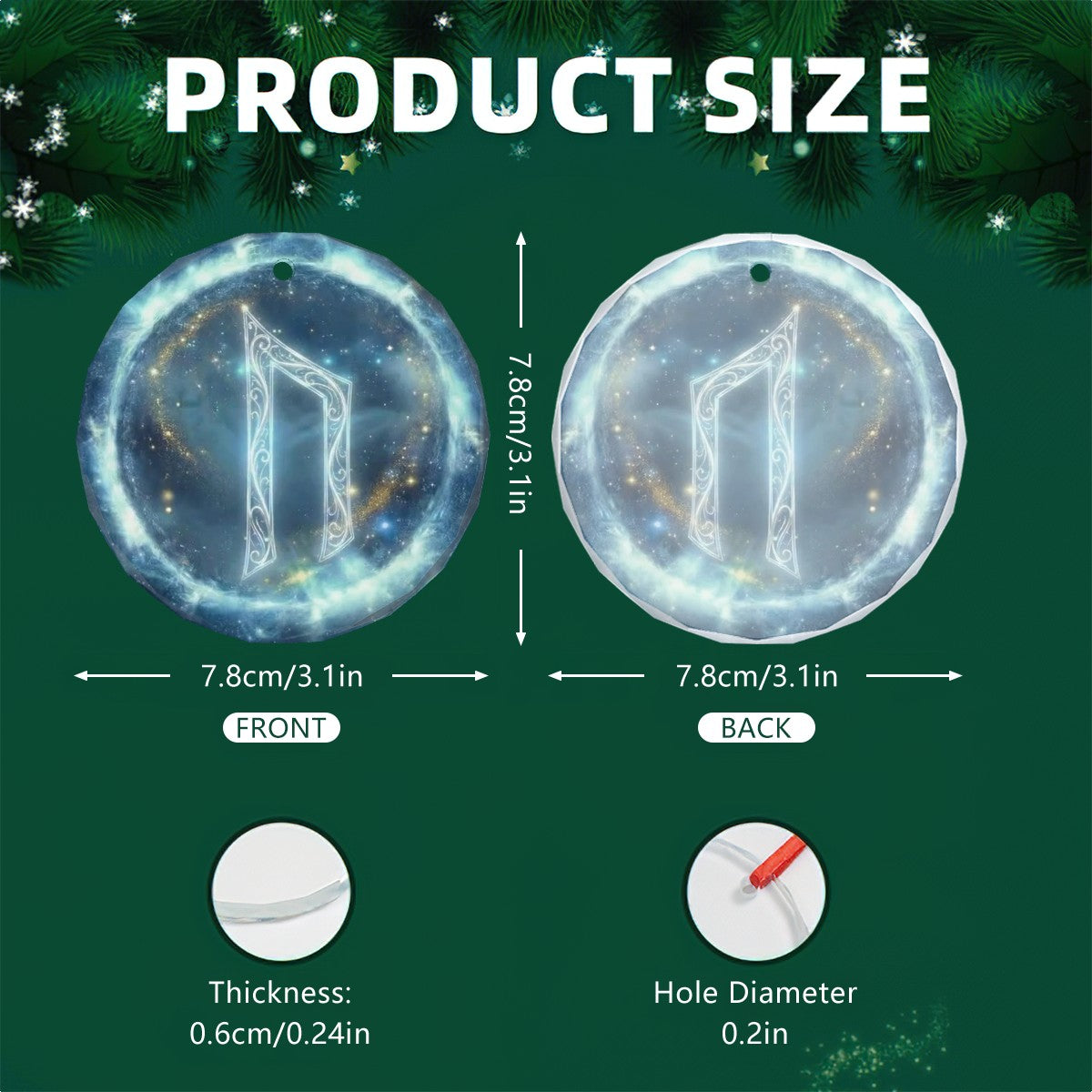 Uruz Schutzrune – Kristallglas-Anhänger (Celestial Futhark Collection)