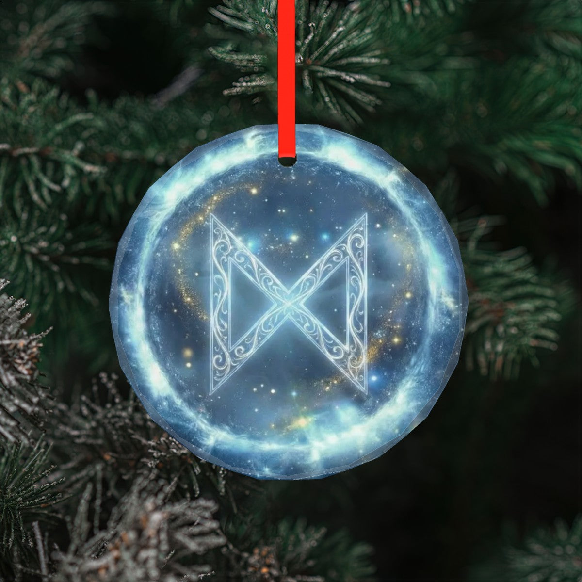 Dagaz Schutzrune – Kristallglas-Anhänger (Celestial Futhark Collection)