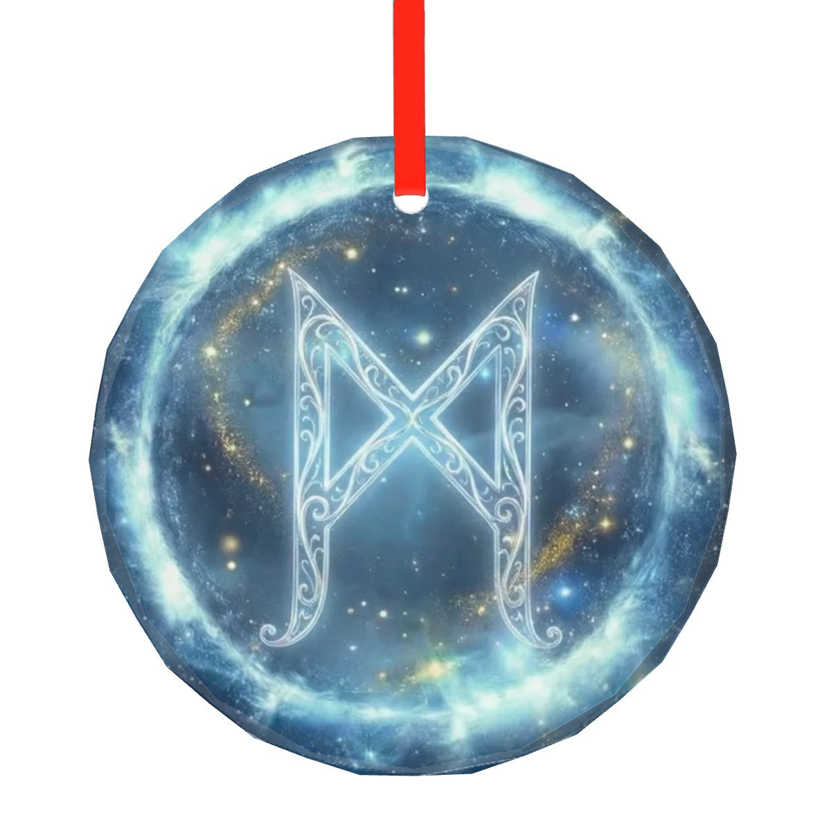 Mannaz Schutzrune – Kristallglas-Anhänger (Celestial Futhark Collection)