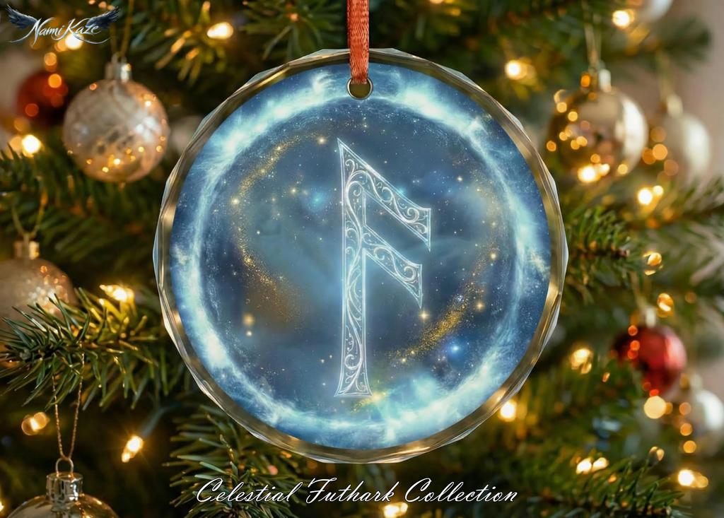 Ansuz Schutzrune – Kristallglas-Anhänger (Celestial Futhark Collection)