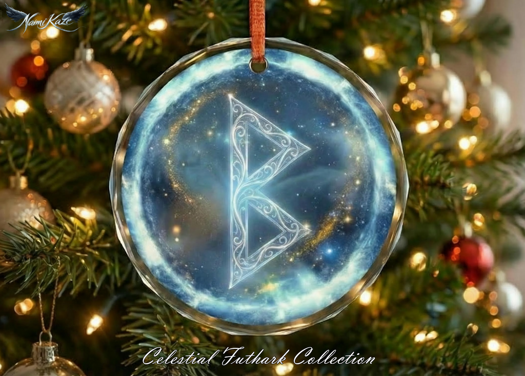 Berkano Schutzrune – Kristallglas-Anhänger (Celestial Futhark Collection)