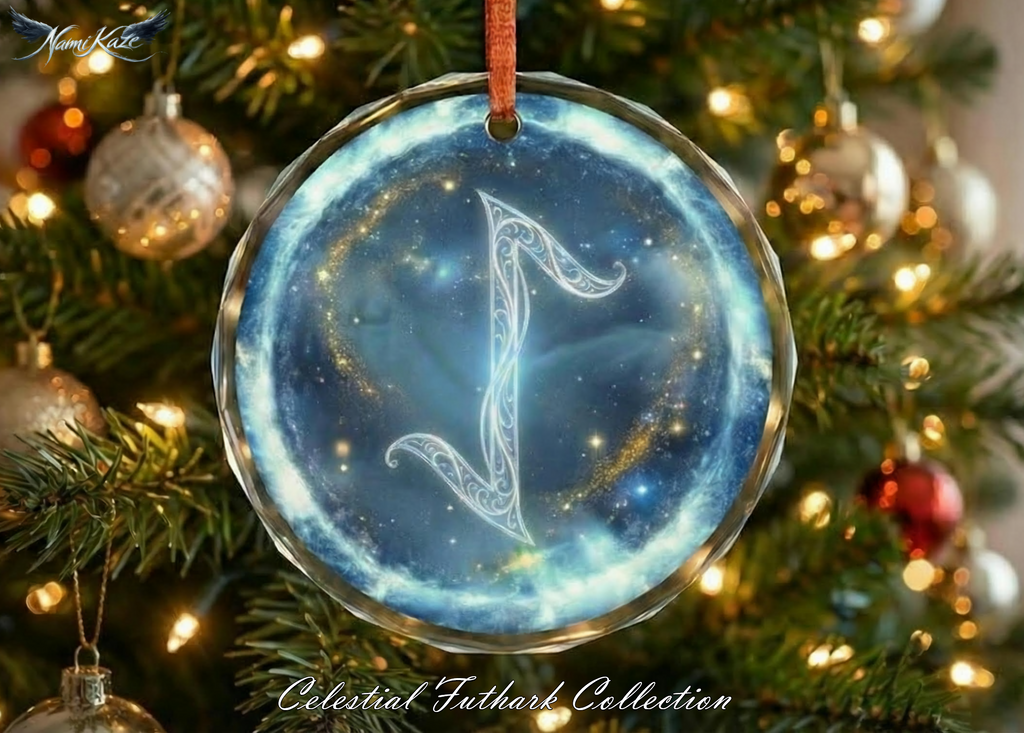 Eihwaz Schutzrune – Kristallglas-Anhänger (Celestial Futhark Collection)