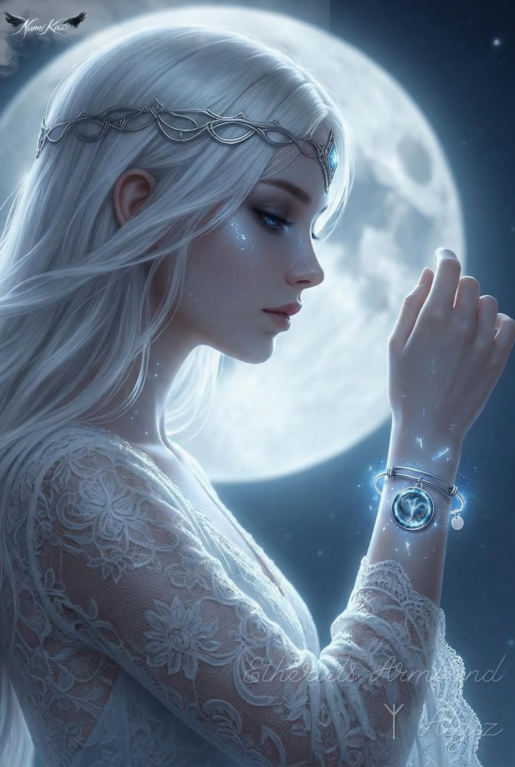 Etheriels Armband - Algiz - (ᛉ) – "Rune des Schutzes"