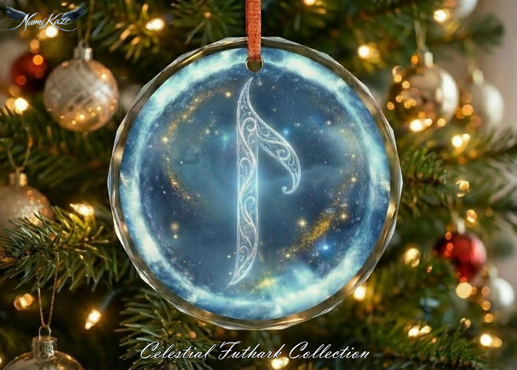 Laguz Schutzrune – Kristallglas-Anhänger (Celestial Futhark Collection)