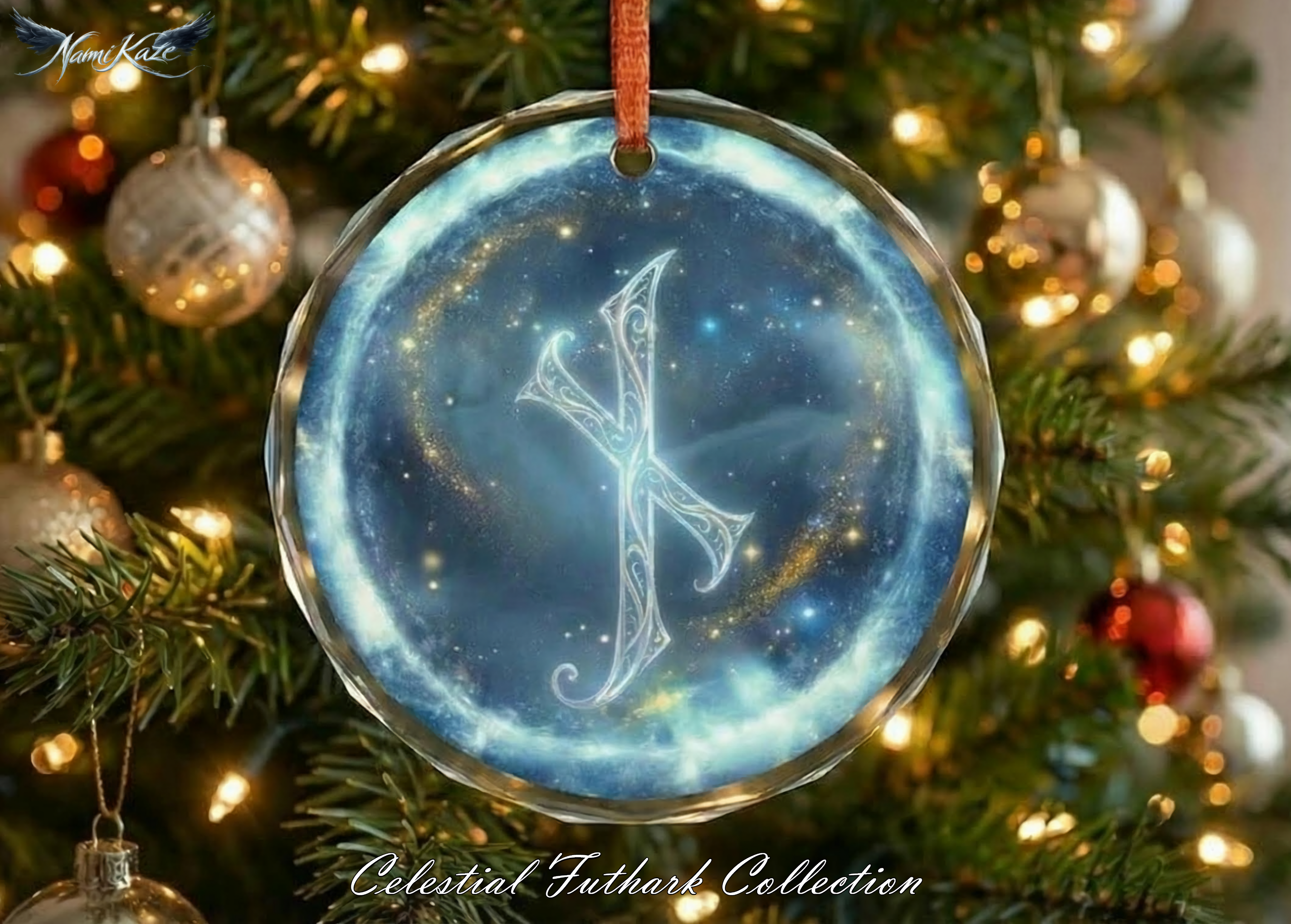 Nauthiz Schutzrune – Kristallglas-Anhänger (Celestial Futhark Collection)