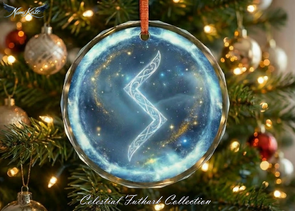 Sowilo Schutzrune – Kristallglas-Anhänger (Celestial Futhark Collection)