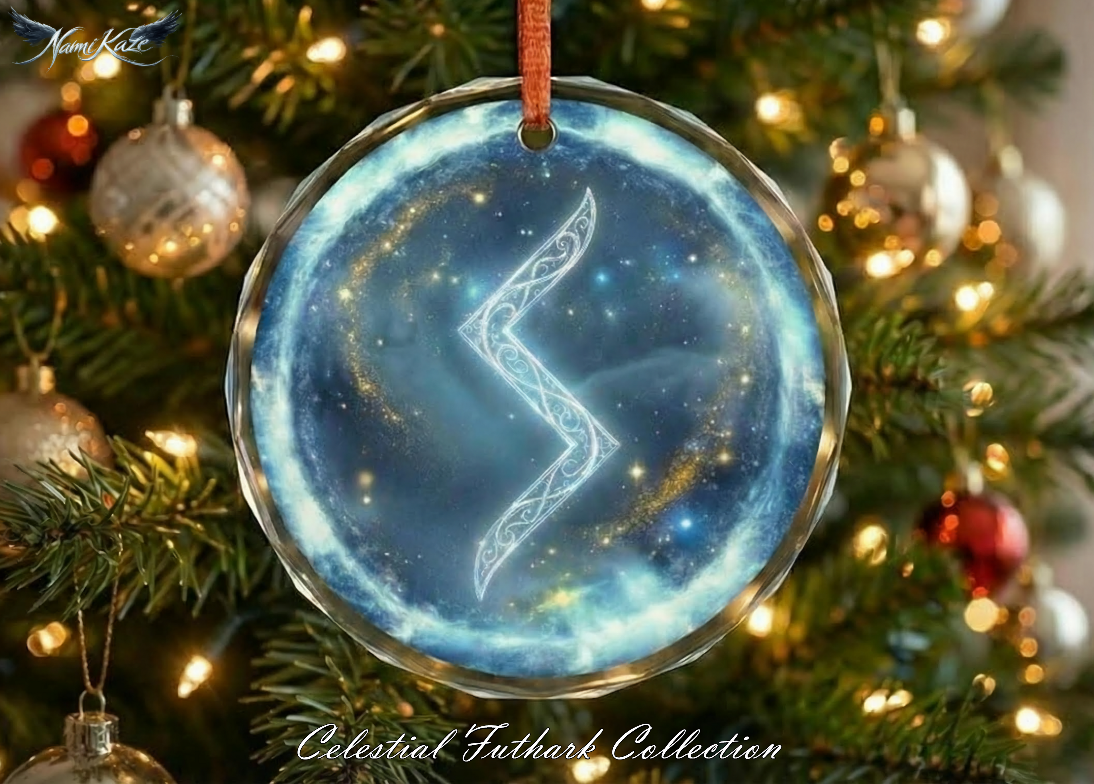 Sowilo Schutzrune – Kristallglas-Anhänger (Celestial Futhark Collection)