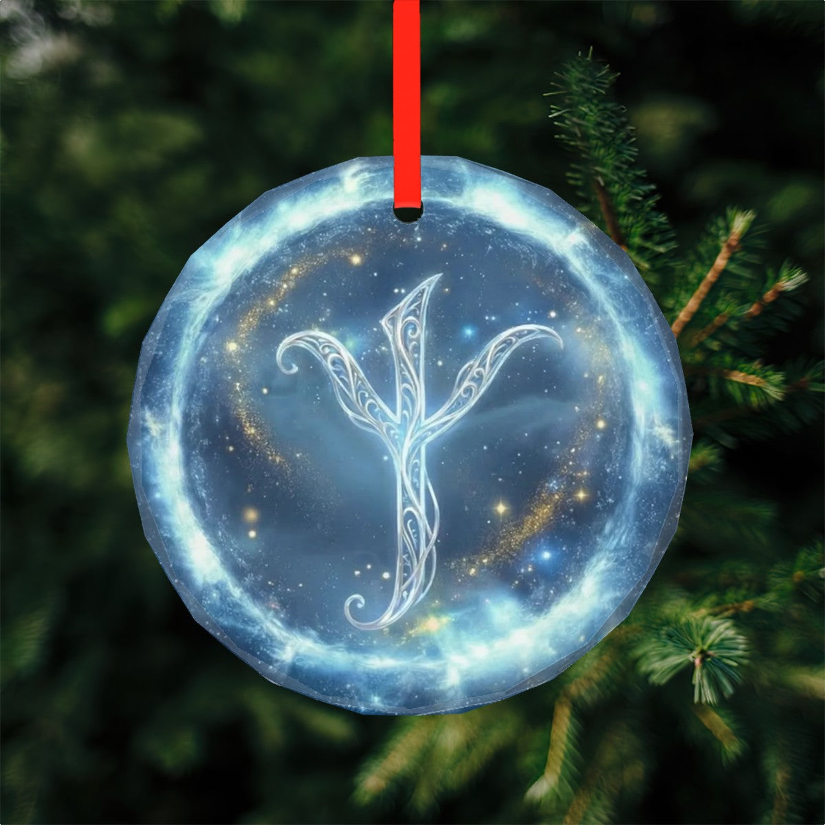 Algiz Schutzrune – Kristallglas-Anhänger (Celestial Futhark Collection)