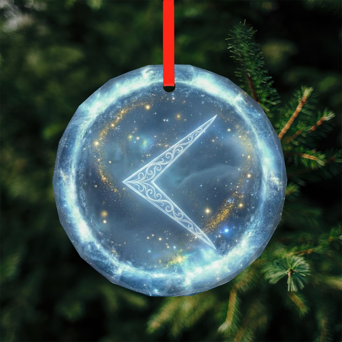 Kenaz Schutzrune – Kristallglas-Anhänger (Celestial Futhark Collection)