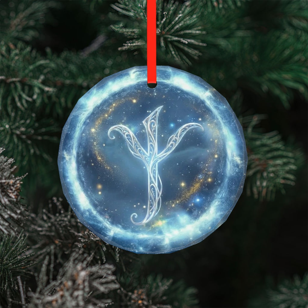 Algiz Schutzrune – Kristallglas-Anhänger (Celestial Futhark Collection)