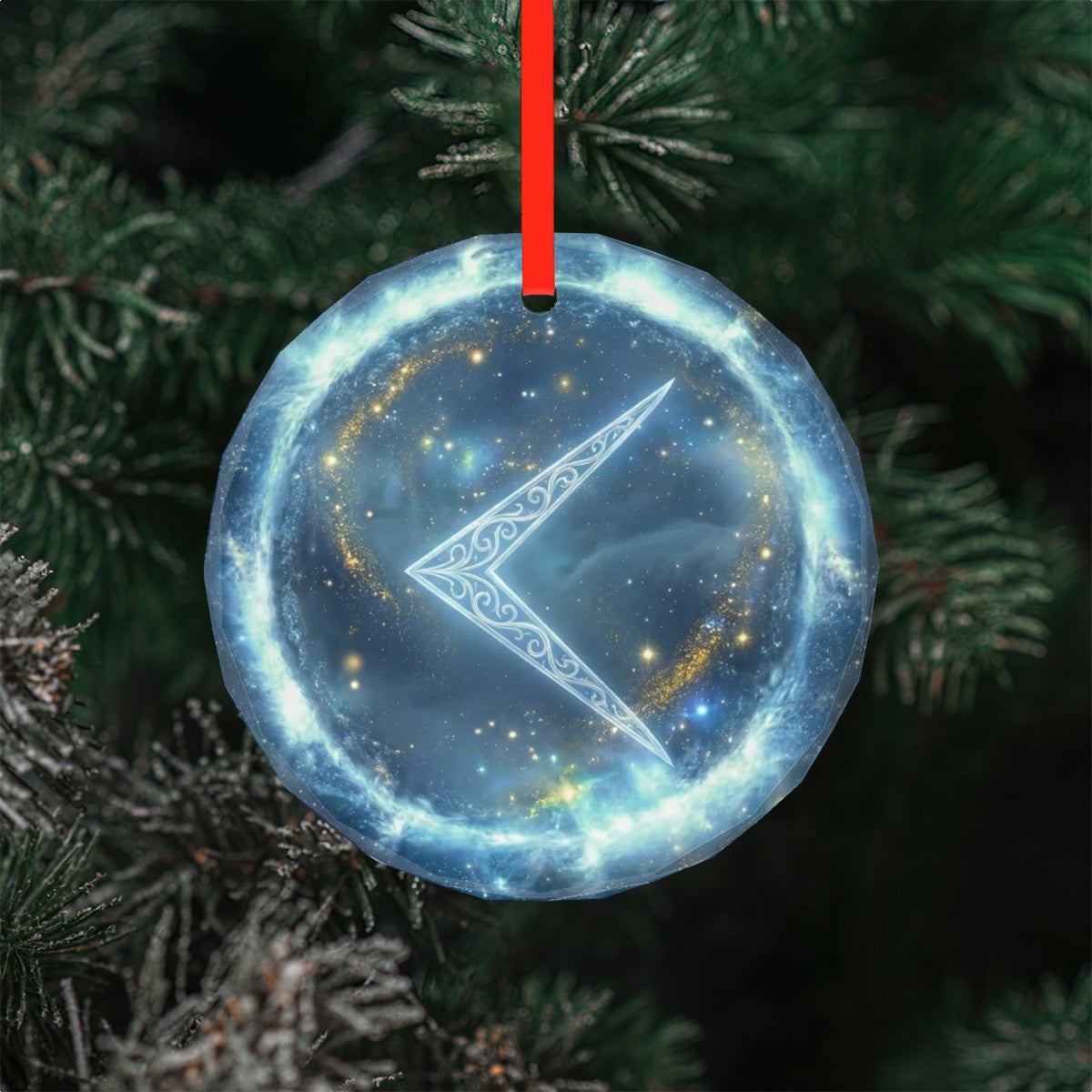 Kenaz Schutzrune – Kristallglas-Anhänger (Celestial Futhark Collection)