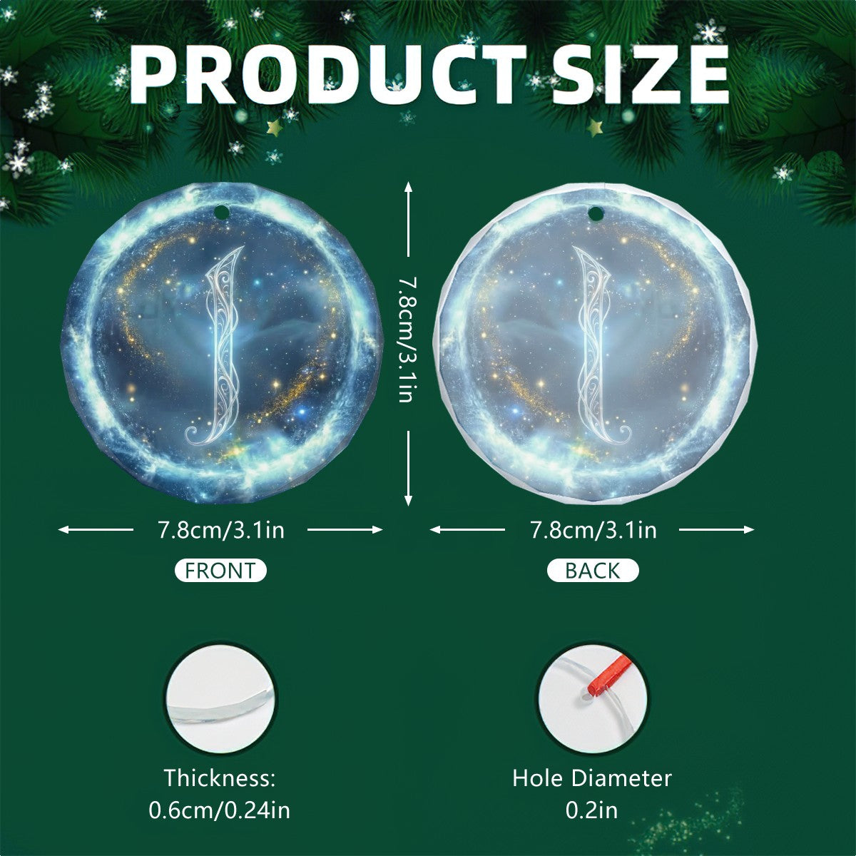 Isa Schutzrune – Kristallglas-Anhänger (Celestial Futhark Collection)