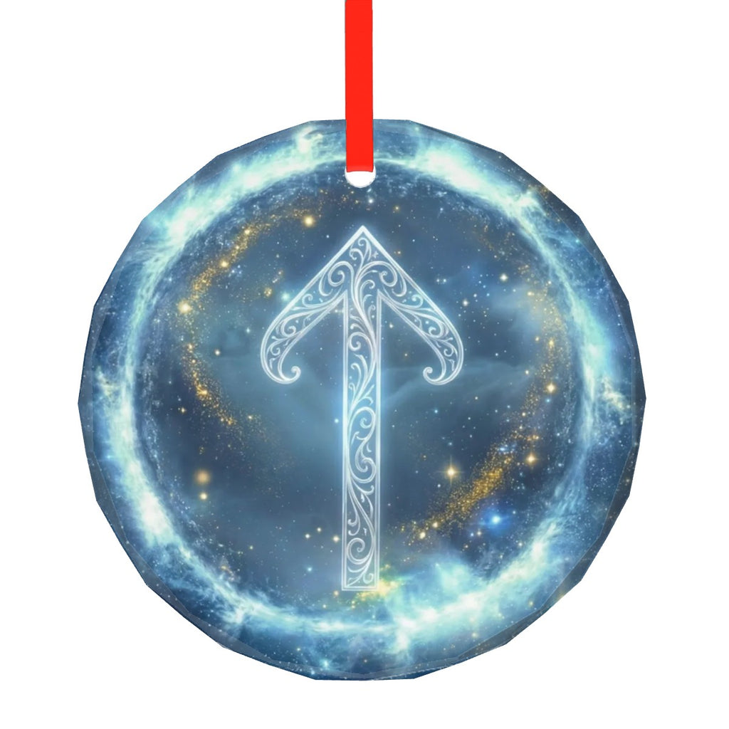 Tiwaz Schutzrune – Kristallglas-Anhänger (Celestial Futhark Collection)