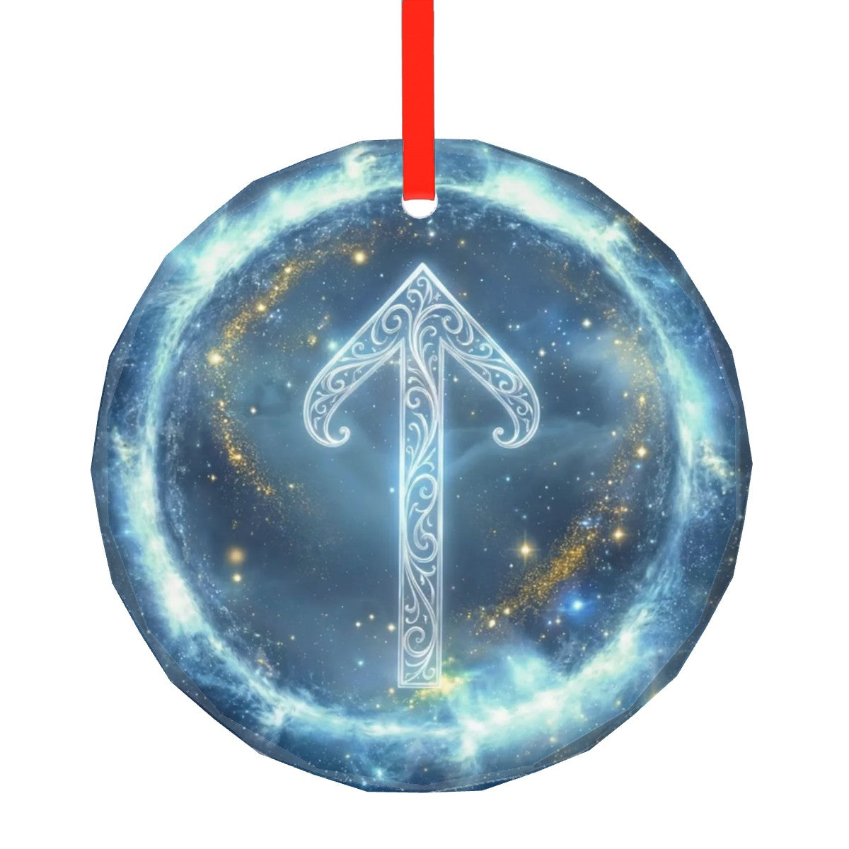 Tiwaz Schutzrune – Kristallglas-Anhänger (Celestial Futhark Collection)