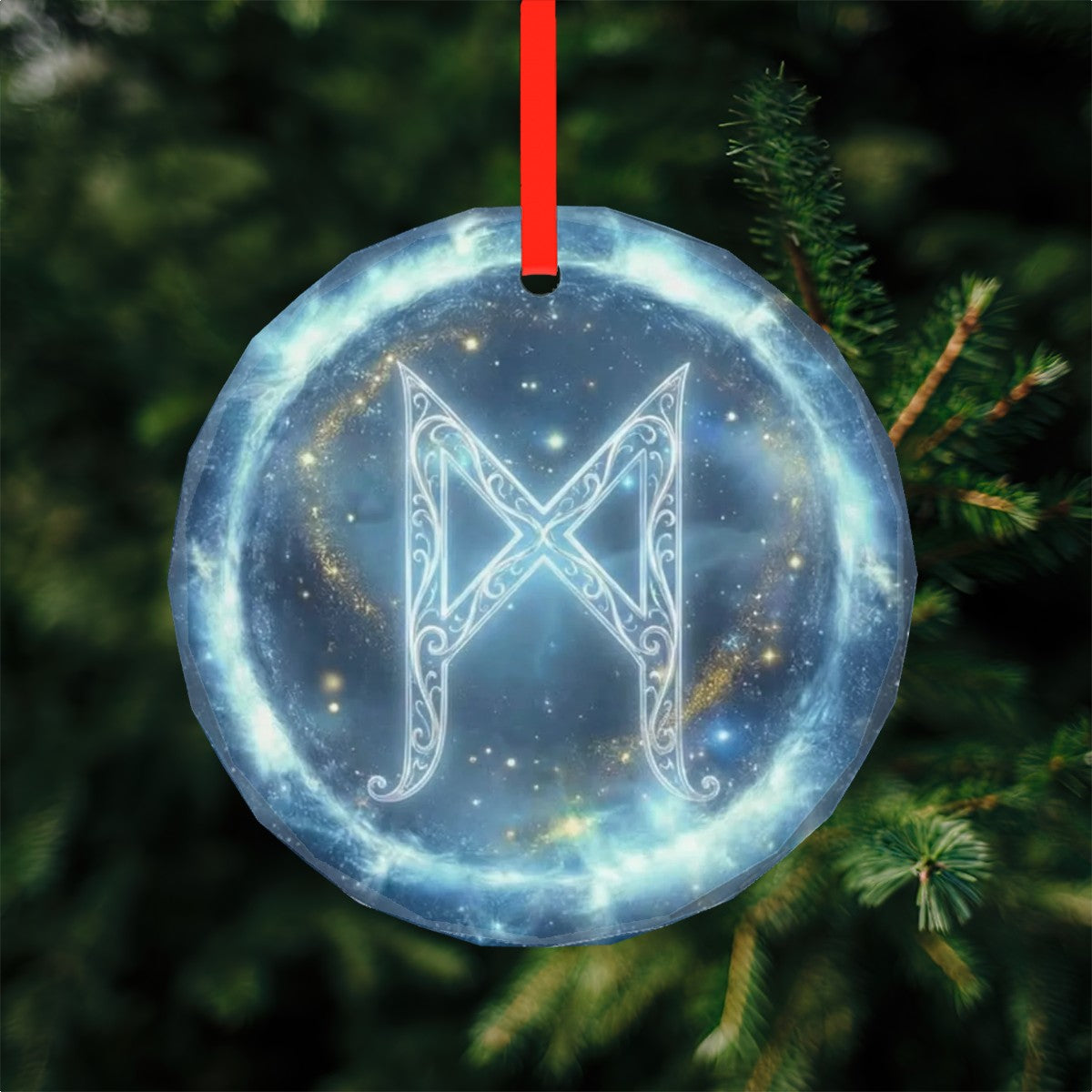 Mannaz Schutzrune – Kristallglas-Anhänger (Celestial Futhark Collection)