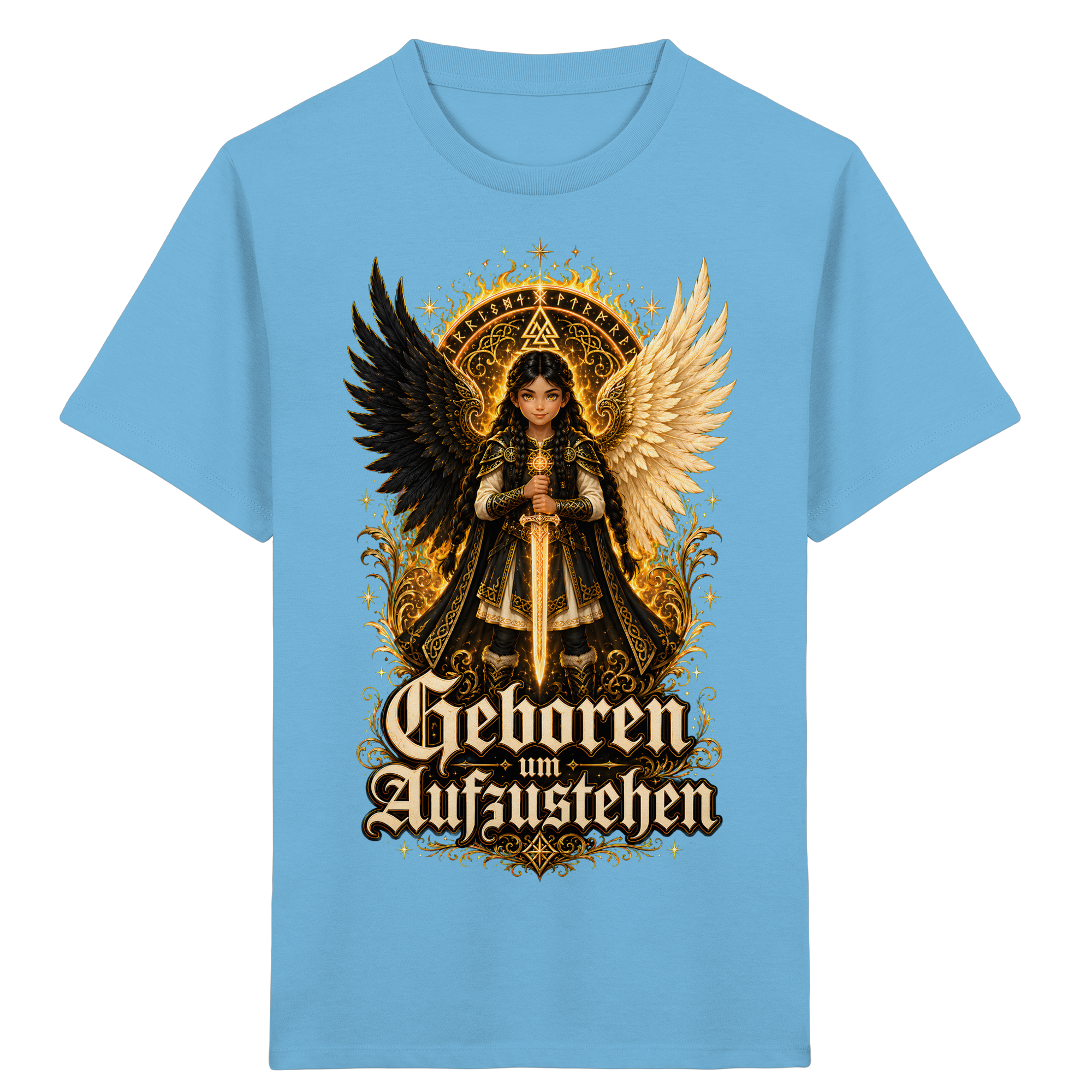 Nami Kaze Kinder-Shirt | Geboren um Aufzustehen – Walküren Edition - Kids Organic Shirt