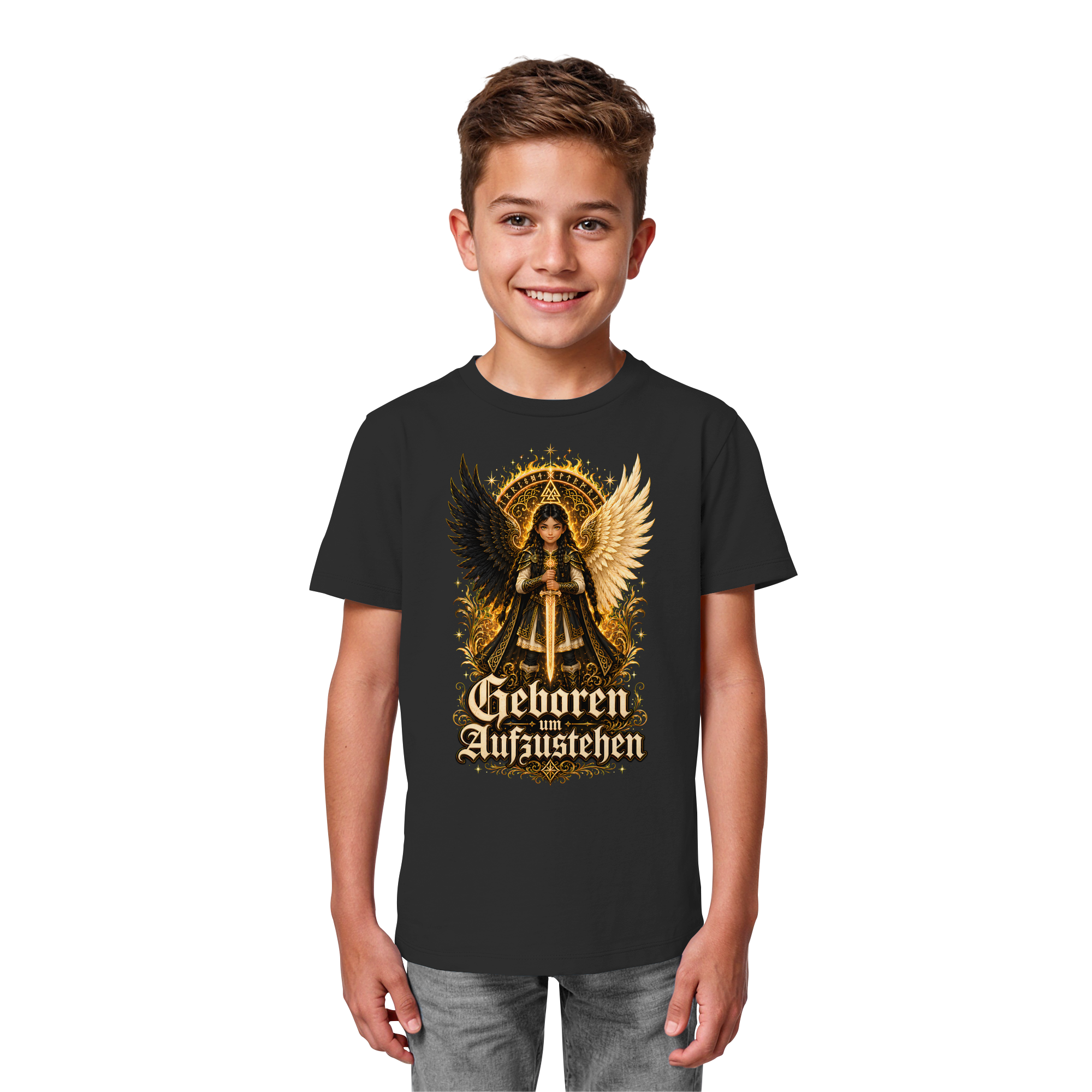 Nami Kaze Kinder-Shirt | Geboren um Aufzustehen – Walküren Edition - Kids Organic Shirt