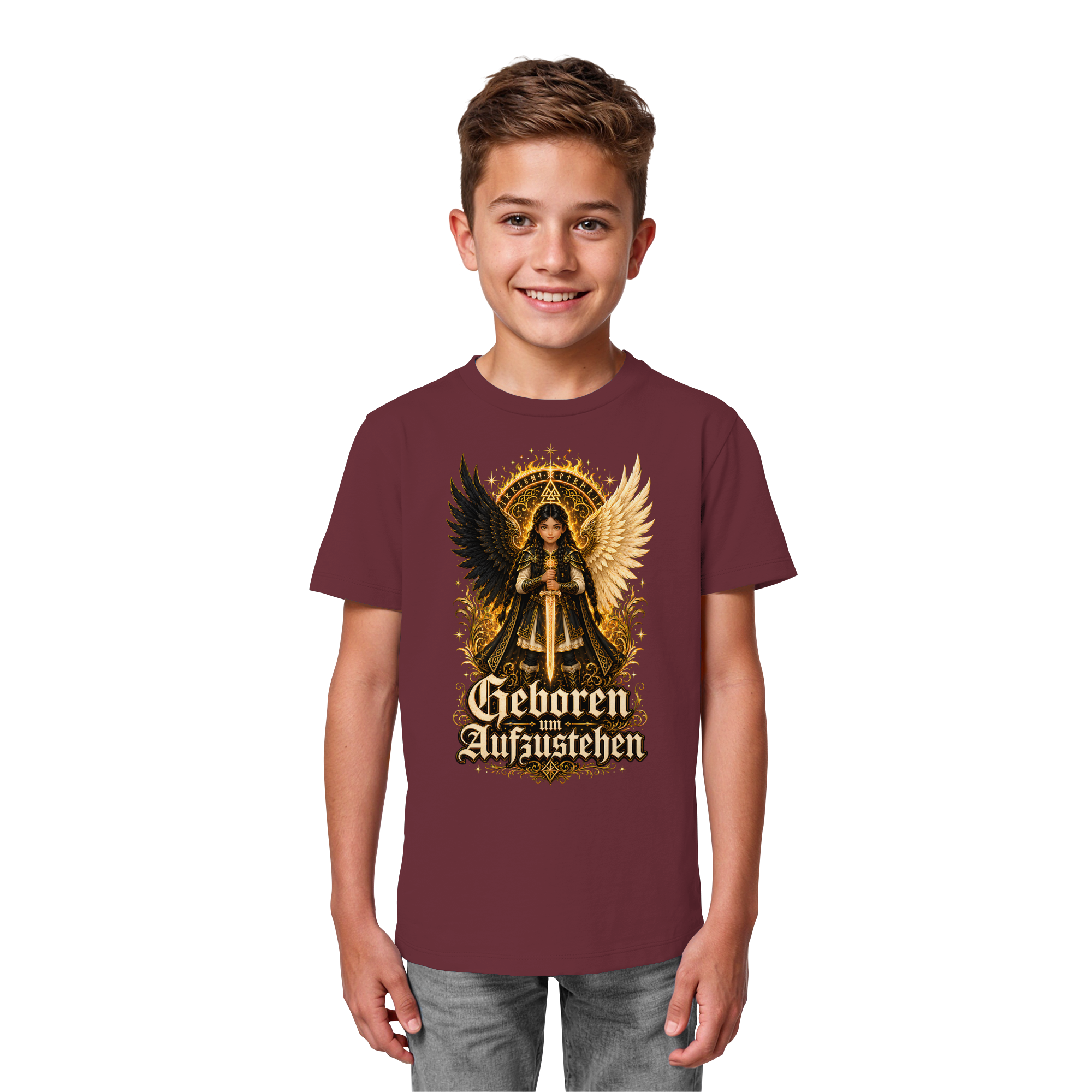 Nami Kaze Kinder-Shirt | Geboren um Aufzustehen – Walküren Edition - Kids Organic Shirt