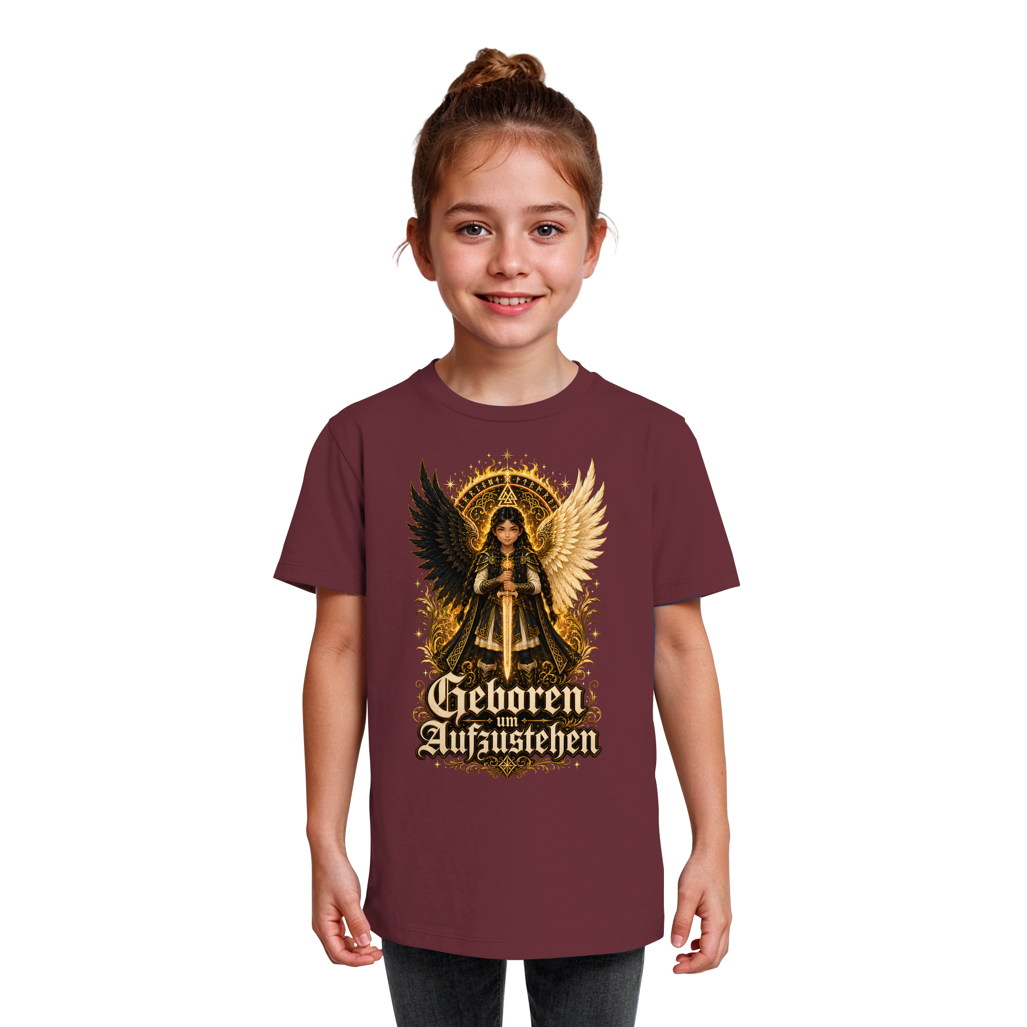 Nami Kaze Kinder-Shirt | Geboren um Aufzustehen – Walküren Edition - Kids Organic Shirt