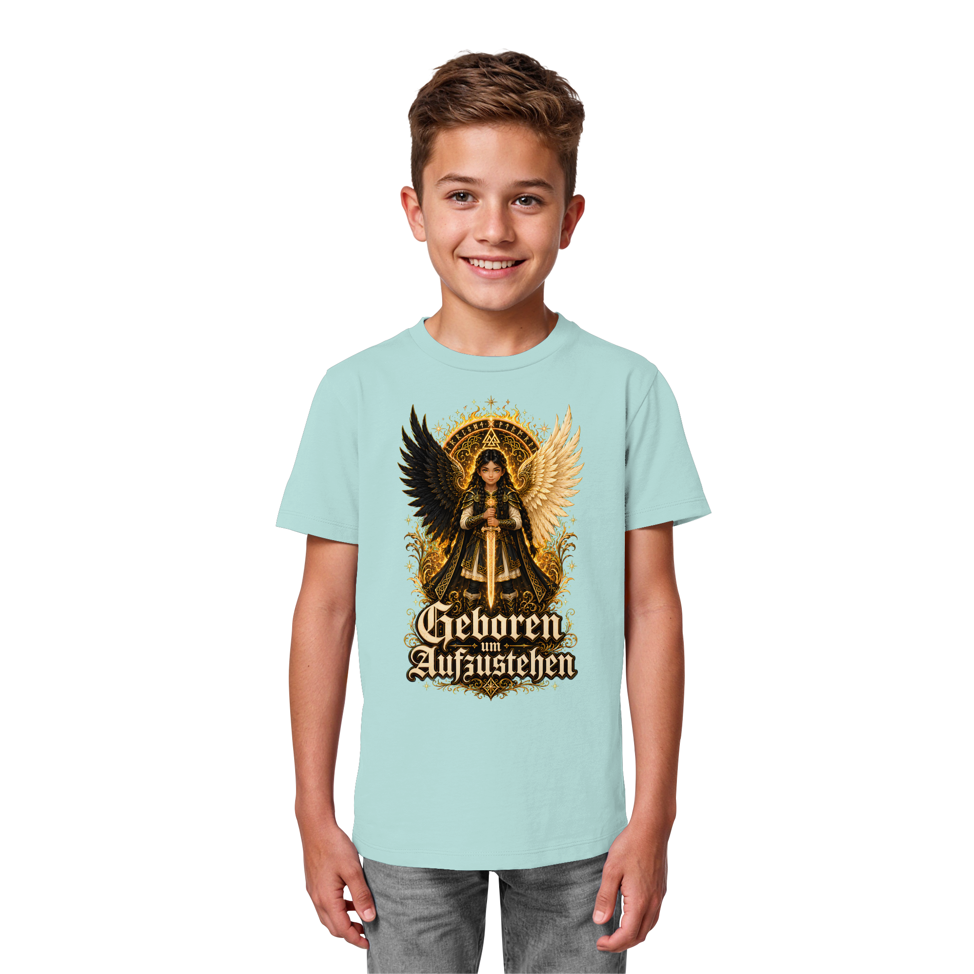 Nami Kaze Kinder-Shirt | Geboren um Aufzustehen – Walküren Edition - Kids Organic Shirt