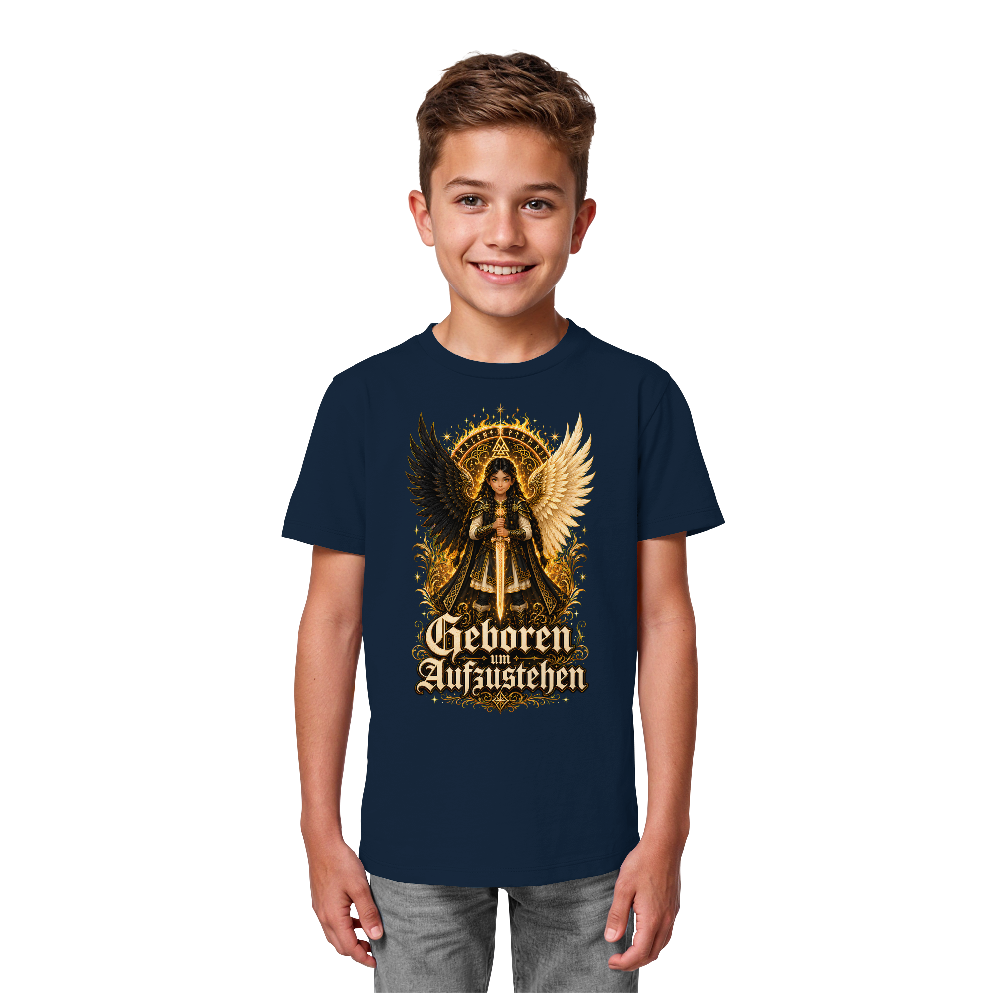 Nami Kaze Kinder-Shirt | Geboren um Aufzustehen – Walküren Edition - Kids Organic Shirt