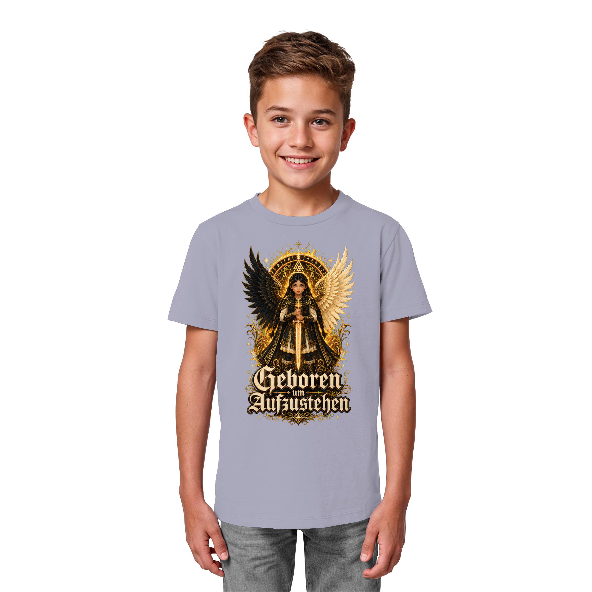 Nami Kaze Kinder-Shirt | Geboren um Aufzustehen – Walküren Edition - Kids Organic Shirt