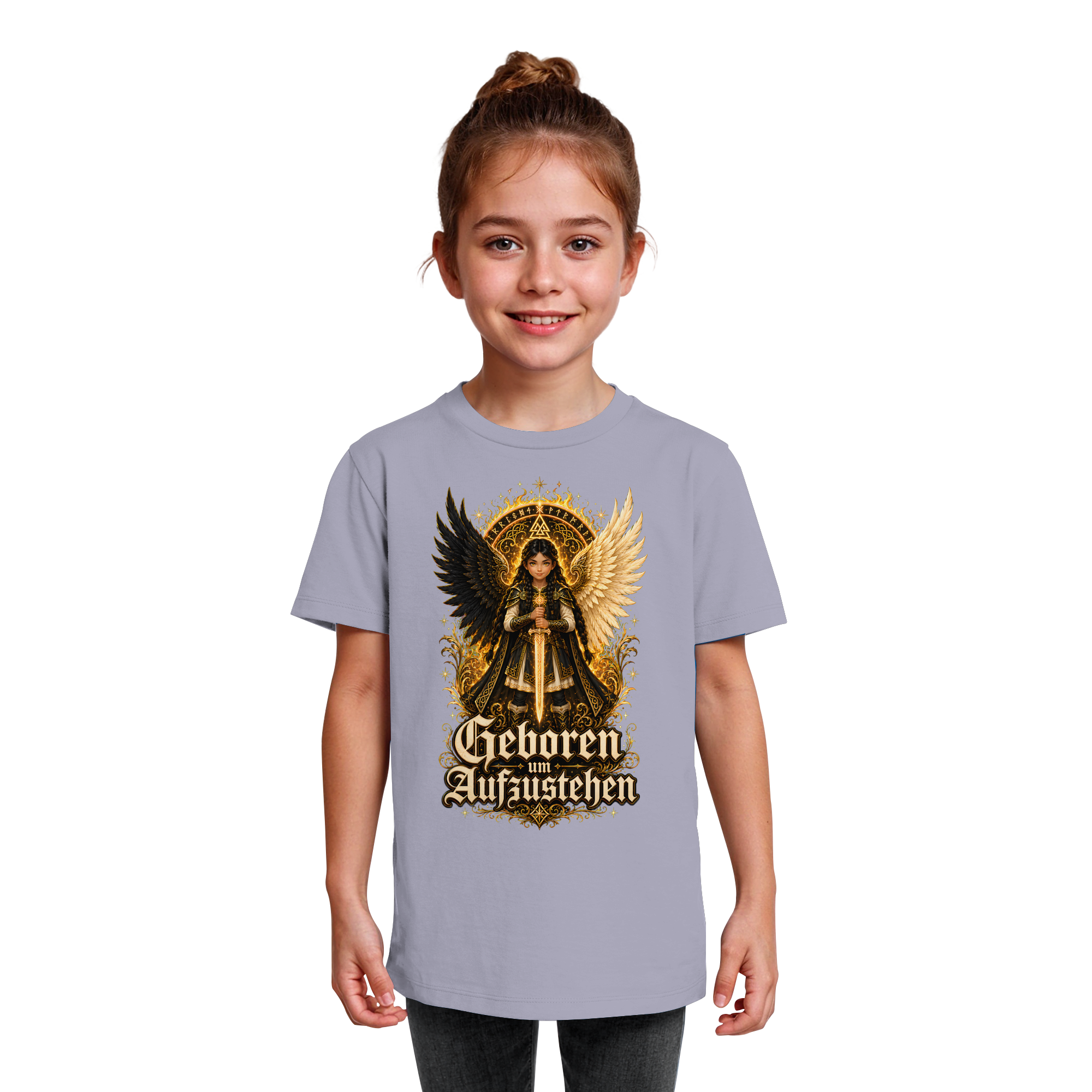 Nami Kaze Kinder-Shirt | Geboren um Aufzustehen – Walküren Edition - Kids Organic Shirt