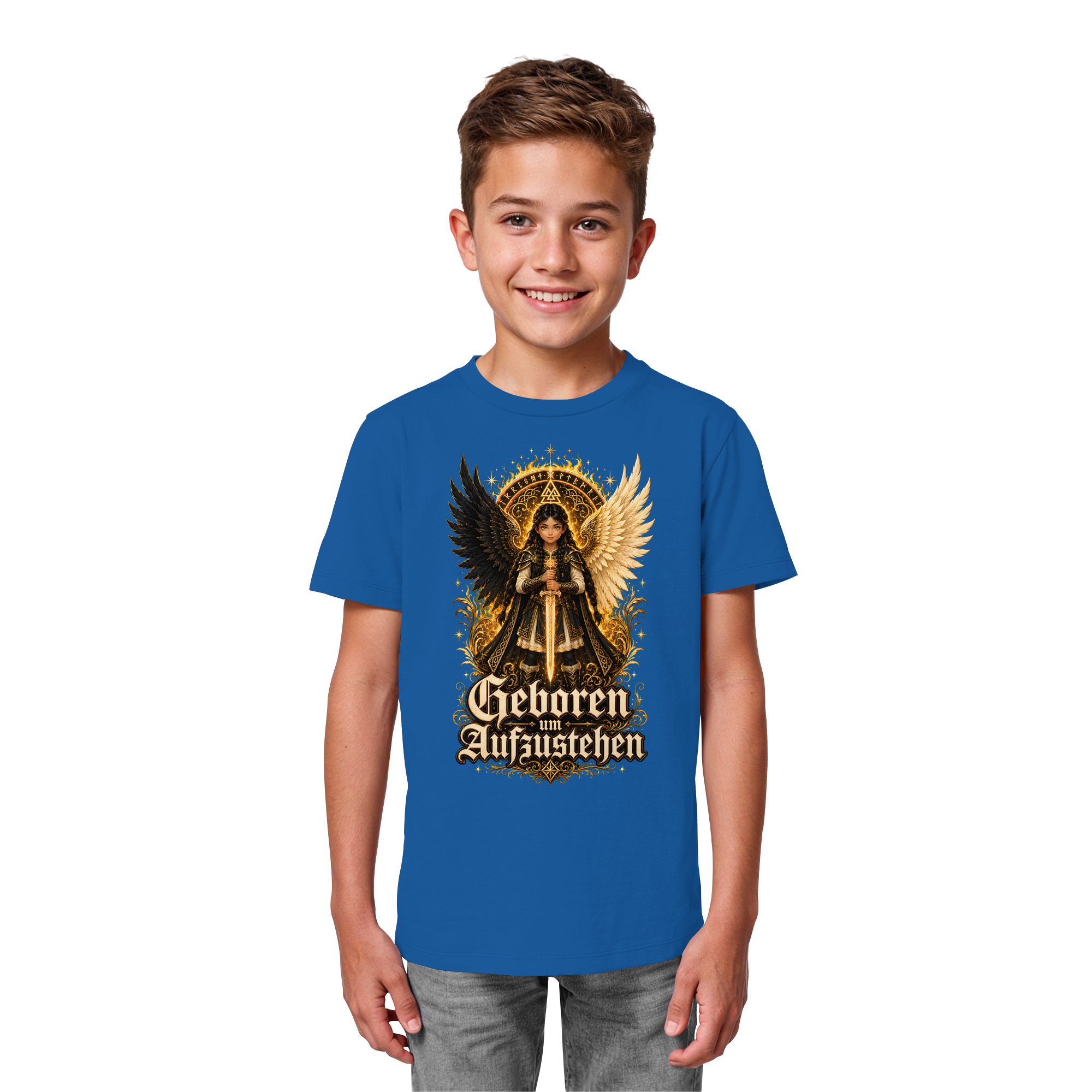 Nami Kaze Kinder-Shirt | Geboren um Aufzustehen – Walküren Edition - Kids Organic Shirt